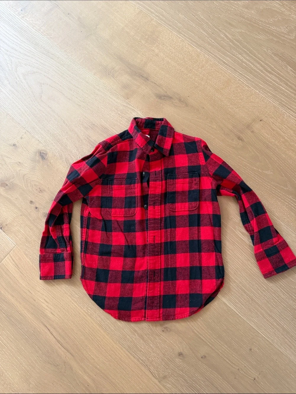 GAP Red and Black Plaid Button-Down Shirt